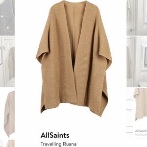 NWT AllSaints Travelling Ruana Cortina Beige
